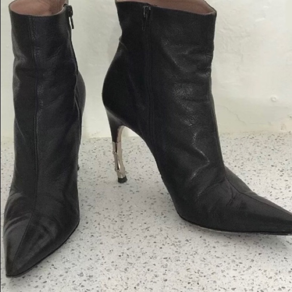 Tom Ford for Gucci Black Goatskin Ankle Boots Sz 9